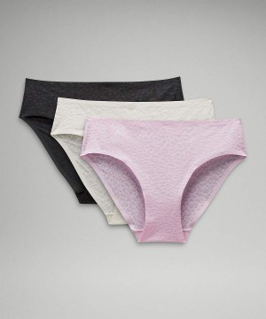 Lululemon InvisiWear Mid-Rise Bikini Performance Spets 3 Pack Underkläder Dam Svarta Beige Rosa Sverige | EYTNXZ587