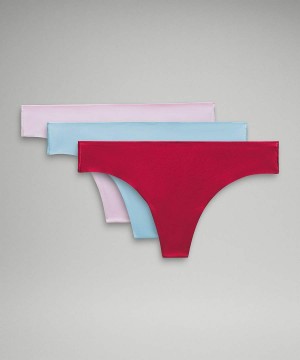 Lululemon InvisiWear Mid-Rise String 3 Pack Underkläder Dam Rosa Rosa Sverige | TYQBNI173