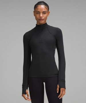 Lululemon It's Rulu Half Zip Långärmad Tröja Dam Svarta Sverige | AVJTDF590