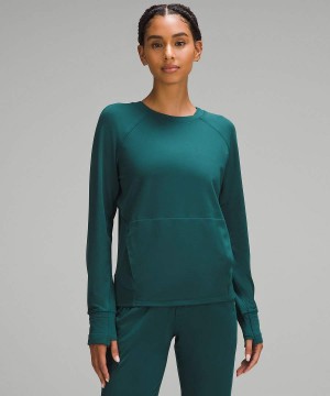 Lululemon It's Rulu Klassiska-Fit Crew Fleece Långärmad Tröja Dam Turkos Sverige | ZJCSAB769