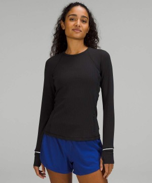 Lululemon It's Rulu Räfflad Långärmad Tröja Dam Svarta Sverige | PRXCKZ695