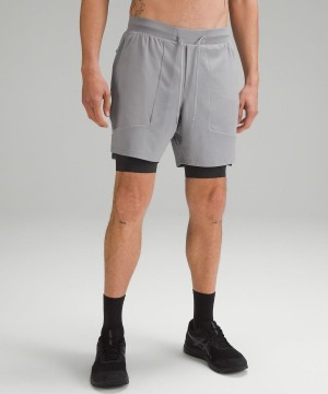 Lululemon License to Train Fodrade 7" Shorts Herr Grå Sverige | GSZVMC698