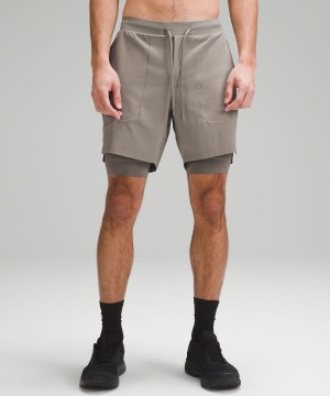 Lululemon License to Train Fodrade 7" Shorts Herr Mörkgrå Sverige | OERBKV389