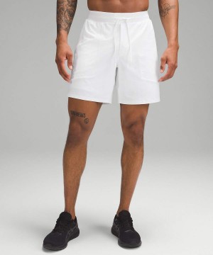 Lululemon License to Train Fodrade 7" Shorts Herr Vita Sverige | YQNFXW042