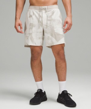 Lululemon License to Train Fodrade 7" Shorts Herr Beige Sverige | AFETOP130