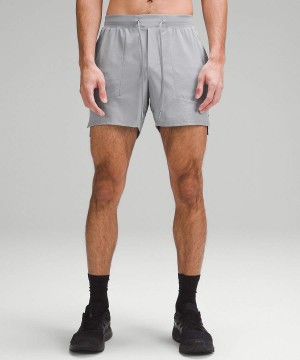 Lululemon License to Train Linerless 5" Shorts Herr Grå Sverige | IPFJNX078