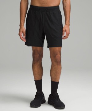 Lululemon License to Train Linerless 7" Pique Shorts Herr Svarta Sverige | OATMYI850