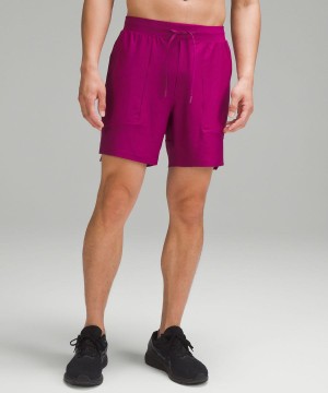 Lululemon License to Train Linerless 7" Pique Shorts Herr Lila Sverige | VDJMSO458
