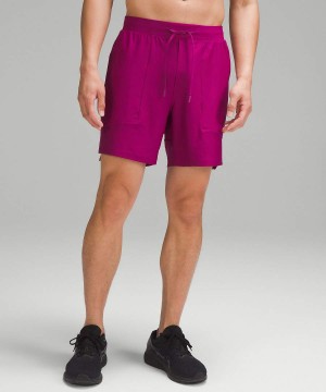 Lululemon License to Train Linerless 7" Pique Shorts Herr Lila Sverige | APZBNQ917