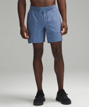Lululemon License to Train Linerless 7" Shorts Herr Blå Sverige | HJKYVN972