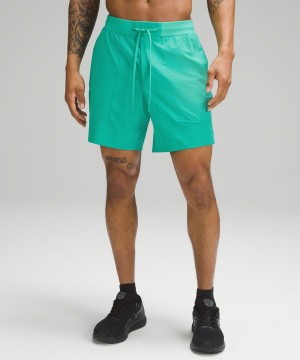 Lululemon License to Train Linerless 7" Shorts Herr Gröna Sverige | GKCMYA674