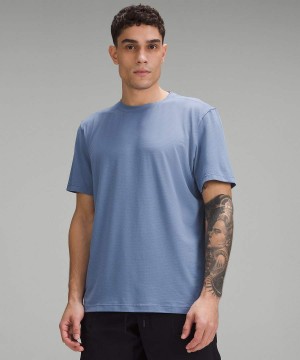 Lululemon License to Train Relaxed Korta-Sleeve T-shirt Herr Blå Sverige | QBZNOT265