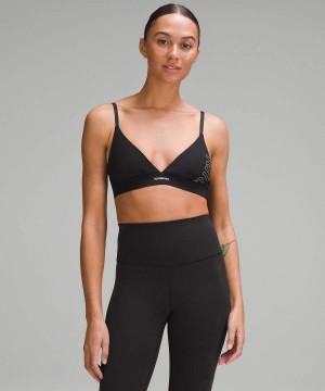 Lululemon License to Train Triangle Bra Light Support, A/B Cup Tryck Sport BH Dam Svarta Sverige | DVUHAG235