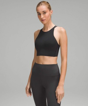 Lululemon Like a Cloud High-Neck Longline Bra Light Support, B/C Cup Sport BH Dam Svarta Sverige | SFPIUM642