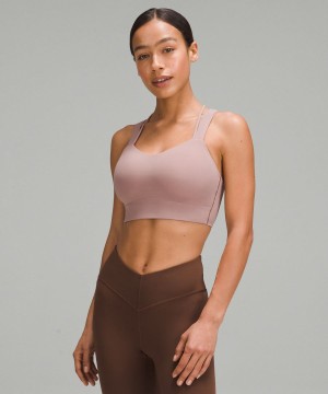 Lululemon Like a Cloud Longline Bra Light Support, D/DD Cup Sport BH Dam Rosa Sverige | LBHOGT483