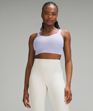 Lululemon Like a Cloud Longline Räfflad Bra Light Support, D/DD Cups Sport BH Dam Lila Sverige | HKAULG912