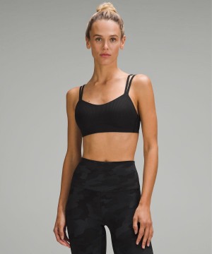 Lululemon Like a Cloud Räfflad Bra Light Support, B/C Cup Sport BH Dam Svarta Sverige | LVBGRH214
