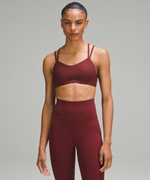 Lululemon Like a Cloud Räfflad Bra Light Support, B/C Cup Sport BH Dam Röda Vinröda Sverige | OBPKMZ782