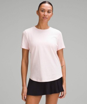 Lululemon Love Curved-Hem Crewneck T-shirt Dam Ljusröda Sverige | PHCZLN310