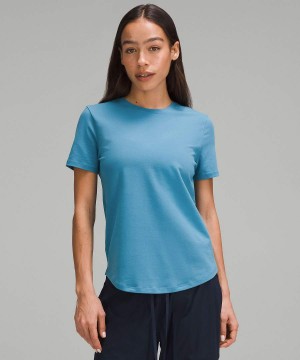 Lululemon Love Curved-Hem Crewneck T-shirt Dam Blå Sverige | YUTGIJ306