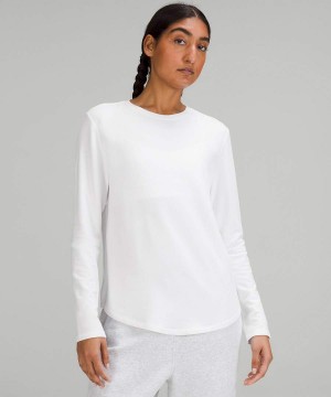 Lululemon Love Modal Fleece Långärmad Tröja Dam Vita Sverige | JUGPEI459
