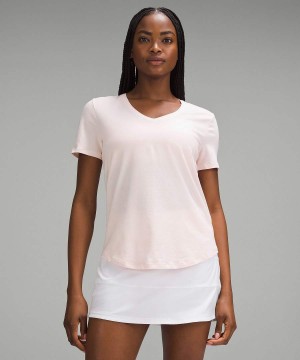 Lululemon Love V-Neck T-shirt Dam Ljusröda Sverige | EOSRFB075