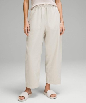 Lululemon Lätta Mid-Rise Barrel-Leg Cropped Byxor Dam Beige Sverige | QJXFYU816