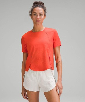 Lululemon Lätta Stretch Airflow Löpar T-shirt Dam Orange Orange Sverige | MLYCQD342