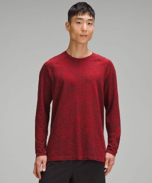 Lululemon Lunar New Year Metal Vent Tech Långärmad Tröja Herr Mörkröda Sverige | ISGYWX721