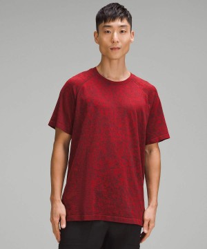 Lululemon Lunar New Year Metal Vent Tech Korta-Sleeve T-shirt Herr Mörkröda Sverige | VOWPEI158