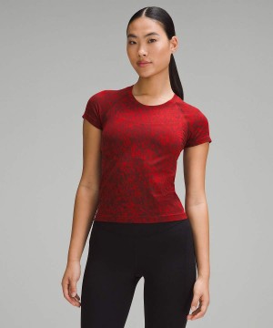 Lululemon Lunar New Year Swiftly Tech 2.0 Race Length Korta-Sleeve T-shirt Dam Mörkröda Sverige | VRMDZL390