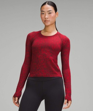 Lululemon Lunar New Year Swiftly Tech 2.0 Race Length Långärmad Tröja Dam Mörkröda Sverige | AMOCTW910