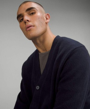 Lululemon Merino Ull-Blend Cardigan Tröjor Herr Marinblå Sverige | PGMZEO958