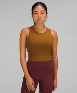 Lululemon Mesh-Back Tränings Cropped Linne Dam Khaki Sverige | WMGUQA437