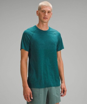 Lululemon Metal Vent Tech Korta-Sleeve T-shirt Herr Turkos Sverige | EBDYZL925