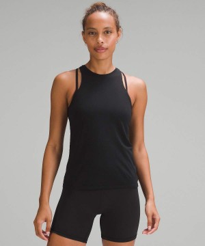 Lululemon Modal-Blend High-Neck Yoga Linne Dam Svarta Sverige | OYGWFE971