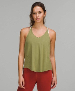 Lululemon Modal-Silk Yoga Linne Dam Bruna Gröna Sverige | RUTIZB126