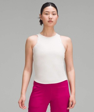 Lululemon Modal Silk Twist-Back Yoga Linne Dam Beige Sverige | SRVWCI172