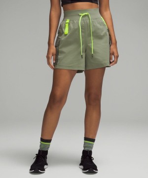 Lululemon Multi-Pocket Cargo High-Rise 5" Vandring Shorts Dam Gröna Sverige | KIRXPY429