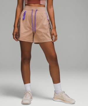 Lululemon Multi-Pocket Cargo High-Rise 5" Vandring Shorts Dam Rosa Sverige | RWJUED038
