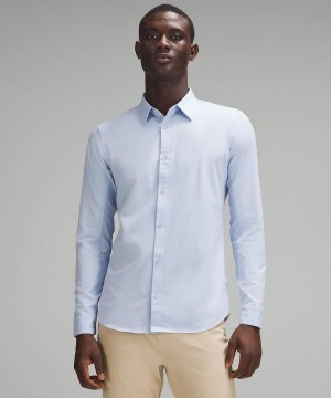 Lululemon New Venture Slim-Fit Långärmad Tröja Herr Blå Beige Sverige | TXSBKA073