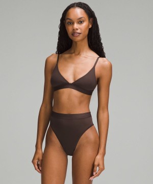 Lululemon Nulu Mesh Logo Triangle Bralette A/B Cup Sport BH Dam Choklad Sverige | YKTPDU830