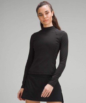 Lululemon Nulux Mockneck Långärmad Tröja Dam Svarta Sverige | KJBYQI059