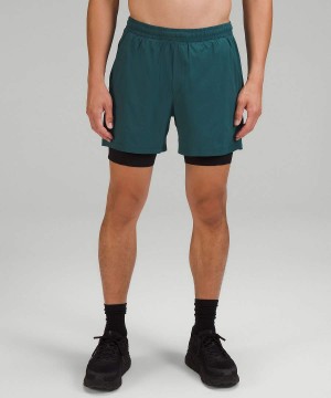 Lululemon Pace Breaker Fodrade 5" Ripstop 2022 Version Shorts Herr Gröna Svarta Sverige | XUOCFJ692