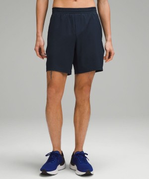 Lululemon Pace Breaker Fodrade 7" Shorts Herr Marinblå Sverige | UQABXW481
