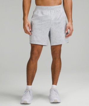 Lululemon Pace Breaker Fodrade 7" Shorts Herr Vita Olika Färger Sverige | IZNUGK570