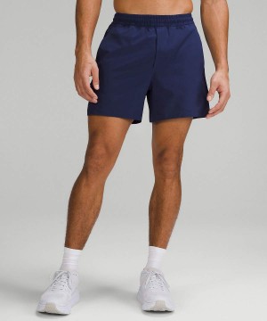 Lululemon Pace Breaker Linerless 5" Shorts Herr Marinblå Sverige | XPDSWT109