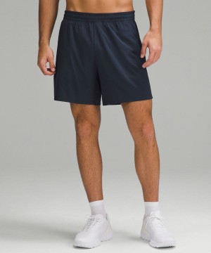 Lululemon Pace Breaker Linerless 7" Shorts Herr Marinblå Sverige | VEOKIH397