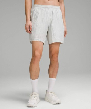 Lululemon Pace Breaker Linerless Utility 7" Shorts Herr Vita Sverige | KBLGWV237