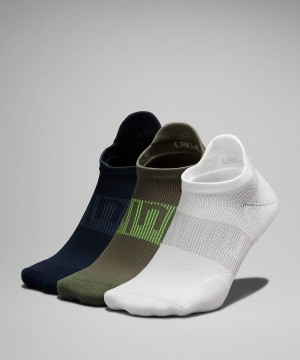Lululemon Power Stride Tab 3 Pack Strumpor Herr Vita Olivgröna Marinblå Sverige | UOWKYQ956